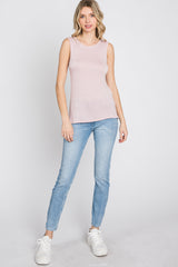 Light Pink Basic Sleeveless Top