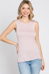 Light Pink Basic Sleeveless Top