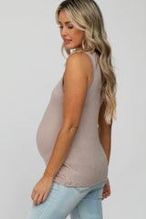 Light Mocha Basic Sleeveless Maternity Top