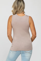 Light Mocha Basic Sleeveless Maternity Top