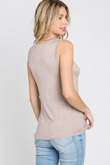 Light Mocha Basic Sleeveless Top