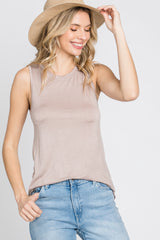 Light Mocha Basic Sleeveless Top