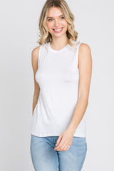 White Basic Sleeveless Top