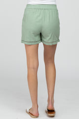 Mint Green Ladder Trim Maternity Shorts