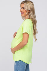 Neon Yellow Maternity Pocket Tee