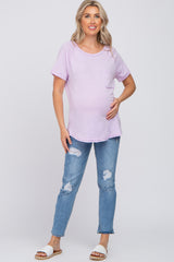 Lavender Maternity Pocket Tee