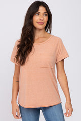 Peach Maternity Pocket Tee