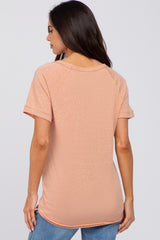 Peach Maternity Pocket Tee