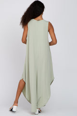 Mint V-Neck Basic Maxi Dress