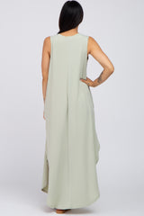 Mint V-Neck Basic Maternity Maxi Dress