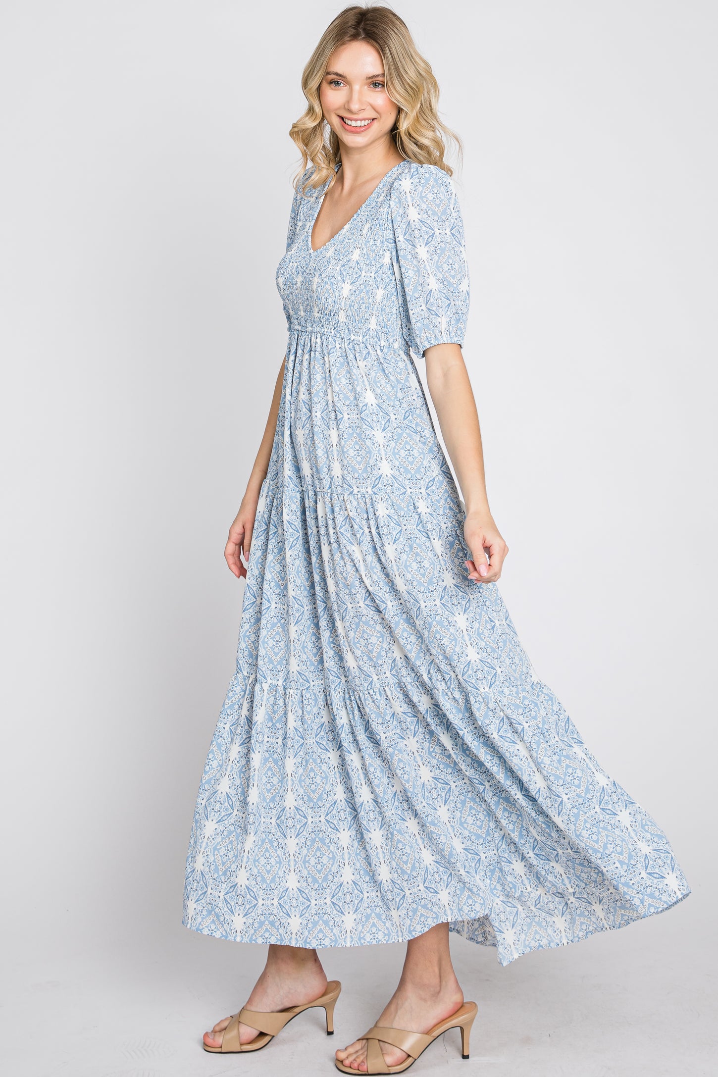 Breezies Sleep Dress with Lace Detail- SKY BLUE,X-LARGE A573640