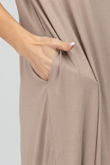 Taupe Side Slit Maxi Dress