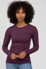 Plum Long Sleeve Basic Top