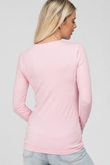 Light Pink Long Sleeve Basic Top