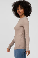 Taupe Long Sleeve Basic Top