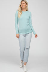 Mint Green Long Sleeve Basic Top