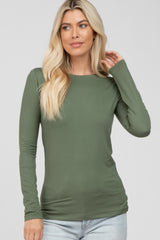 Olive Long Sleeve Basic Maternity Top