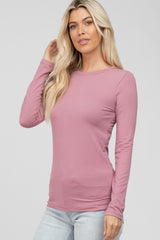 Mauve Long Sleeve Basic Top