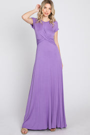 Lavender Twist Front Maxi Dress