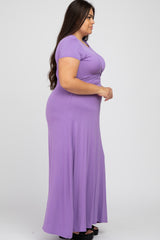 Lavender Twist Front Plus Maxi Dress