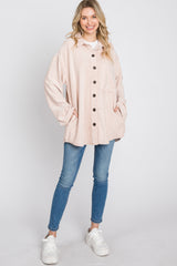 Light Pink Corduroy Button Up Top