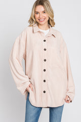 Light Pink Corduroy Button Up Top