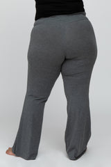 Charcoal Layered V-Front Maternity Plus Leggings