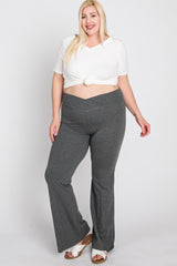 Charcoal Layered V-Front Maternity Plus Leggings