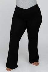 Black Layered V-Front Maternity Plus Leggings