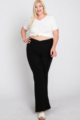 Black Layered V-Front Plus Leggings