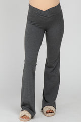 Charcoal Layered V-Front Maternity Leggings