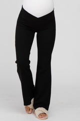 Black Layered V-Front Maternity Leggings