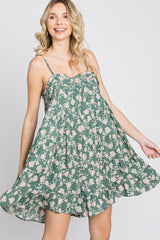 Sage Floral Tiered Romper