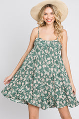 Sage Floral Tiered Romper