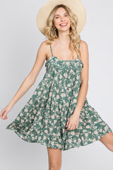 Sage Floral Tiered Romper