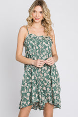 Sage Floral Tiered Romper