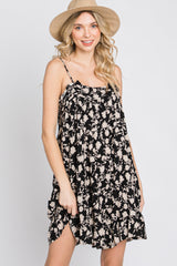 Black Floral Tiered Romper