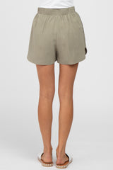 Olive Round Hem Shorts