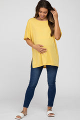 Yellow Knit Oversized Maternity Top