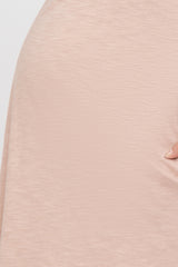 Light Pink Heathered Pocket Front Maternity Plus T-Shirt Dress