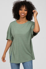 Olive Knit Oversized Maternity Top