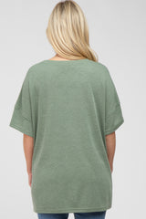 Olive Knit Oversized Maternity Top