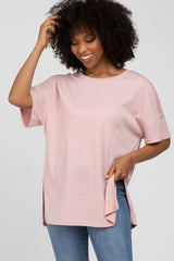 Pink Knit Oversized Maternity Top