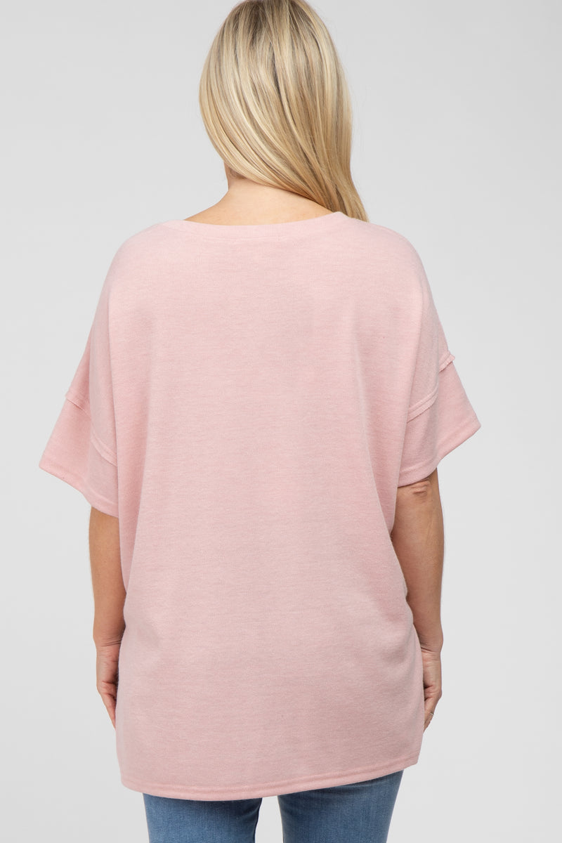 Pink Knit Oversized Maternity Top– PinkBlush