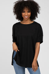 Black Knit Oversized Maternity Top