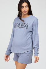 Periwinkle Mama Waffle Knit Maternity Pajama Set