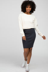 Charcoal Rib Knit Skirt