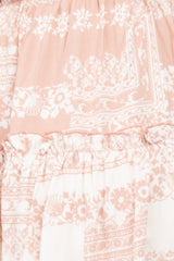 Pink Floral Paisley Maternity Mini Dress