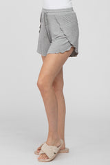 Heather Grey Tulip Drawstring Lounge Shorts