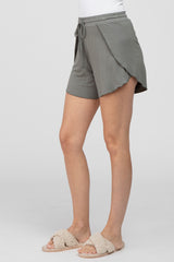 Olive Tulip Drawstring Lounge Shorts